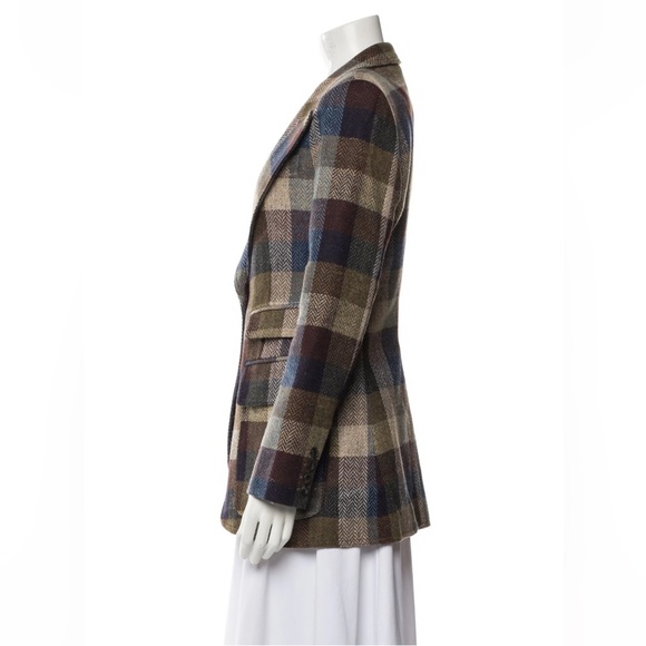 Smythe Birkin Blazer in Peri Lumberjack Check Women’s Size 6 - Picture 11 of 15